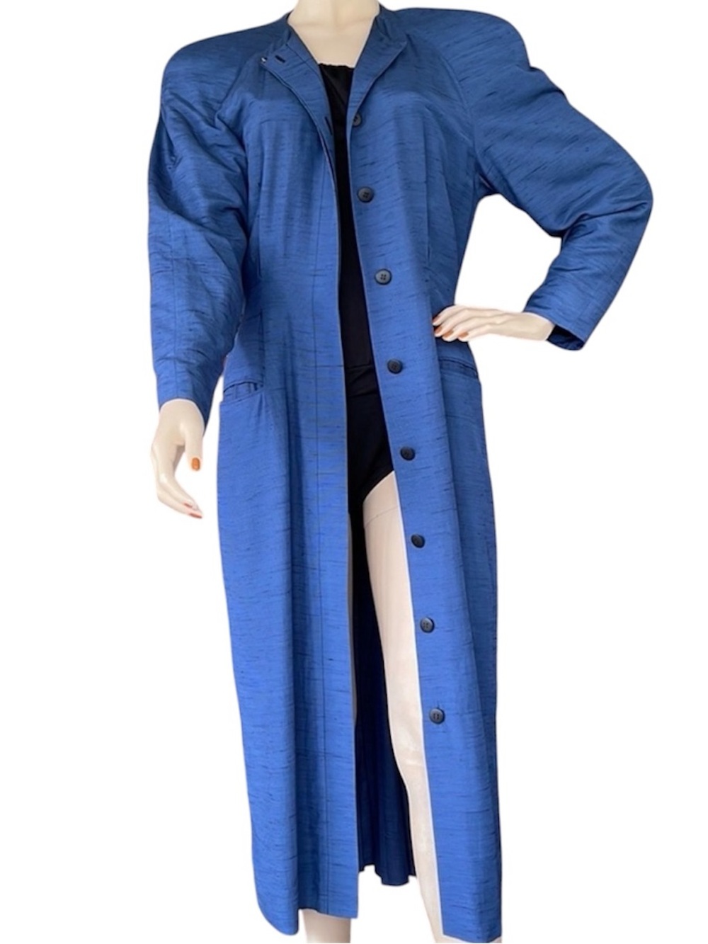 Vintage Tahari Blue Sleek Coat Dress